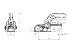 KNOTT K35-A gömbfejű vonóhorog 3500 kg-os pótkocsihoz, 50 mm-es öntöttvas csővonórúddal