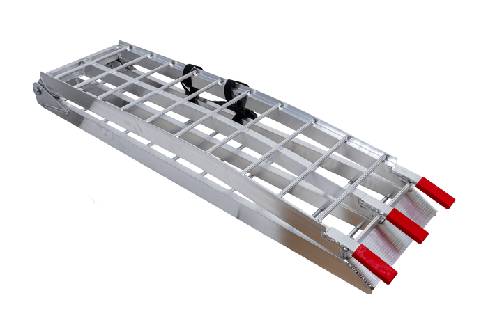 UNITRAILER ALR002 összecsukható rámpa alumínium pótkocsihoz 221cm 340kg hevederrel