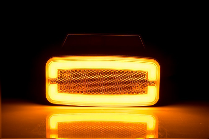 HORPOL LD 2765 LED-es helyzetjelző lámpa, narancssárga, univerzális, tartóval