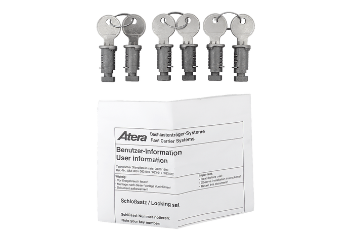 Atera zár- és kulcskészlet (6 db + 2 kulcs) 083011