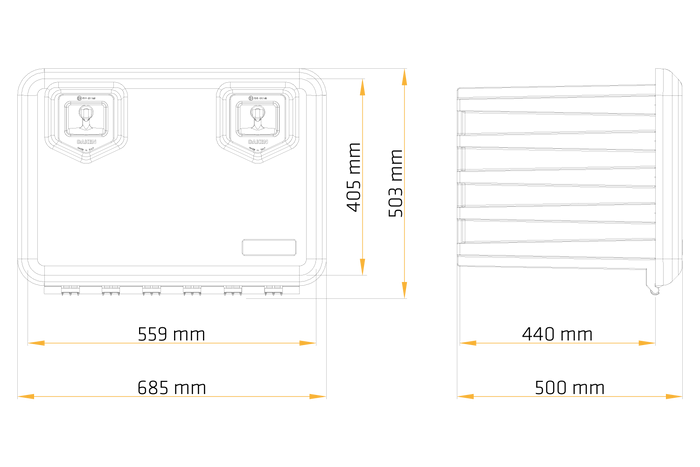 DAKEN 81205 ARKA szerszámosláda 685x500x500mm 109l