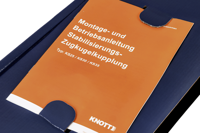 KNOTT KS30 gömbfejes vonóhorog stabilizátorral 3000 kg-os pótkocsihoz, 50 mm-es csővonórúddal
