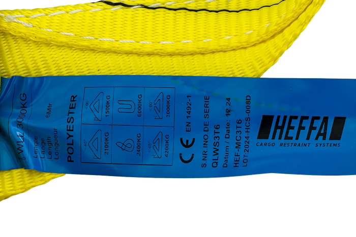 HEFFA daruheveder 6m/90mm/3t hurkokkal