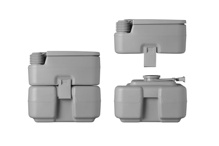 ProPlus 370415V01CR hordozható kemping WC, szürke, 10/20 literes