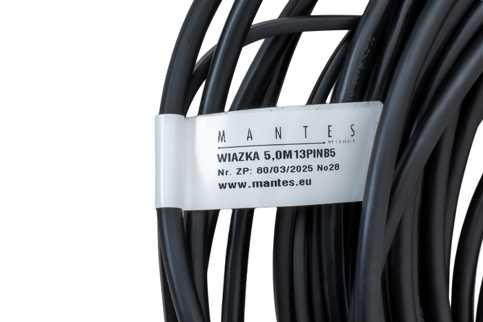 MANTES elektromos szerelés, utánfutó kábelköteg, 5m, 13 tűs csatlakozó, 2x 5 tűs bajonettzár