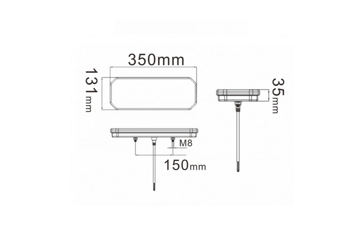 TruckLED L1949+L1950 hátsó lámpák LED kábel 0,45m 6 funkció bal+jobb