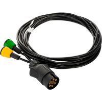 MANTES elektromos szerelés, utánfutó kábelköteg, 3,8 m, 7 tűs csatlakozó, bajonettzár, AJ.BA, 2x 5 tűs