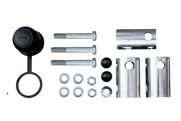 KNOTT KS30 gömbfejes vonófej stabilizátorral 3000 kg-os pótkocsihoz, 35-50 mm-es csővonórúddal