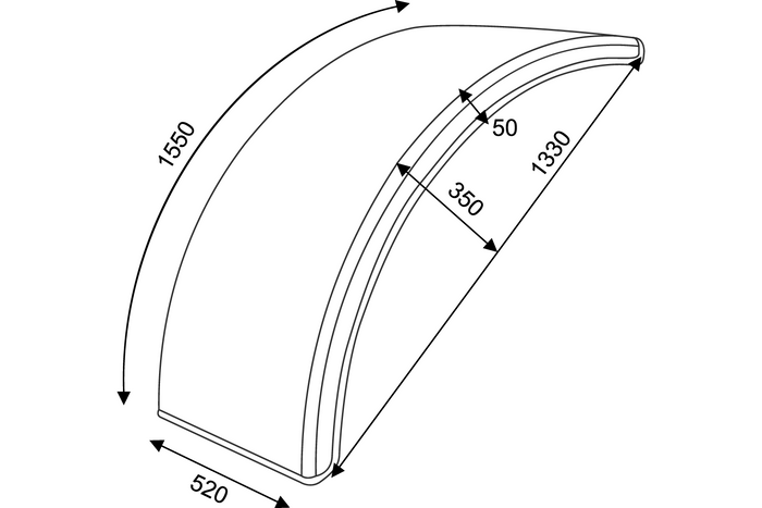 Két darabos sárvédő készlet mezőgazdasági gépekhez 24-34" DOMAR T10140 kerékívek 1330/520mm