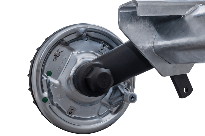 AL-KO EURO fékezett tengely pótkocsihoz/autószállítóhoz 1800kg 1350mm 1850mm 5x112