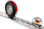 Négy darabos HEFFA CARLINE 130 vontatószállító hevederkészlet, kerékrögzítő hevederek 2,8 m/35 mm/3 t VDI 2700