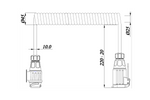 KAMAR E1384-A spirális elektromos kábel 1,5 m 12V dugó/aljzat 13 tűs
