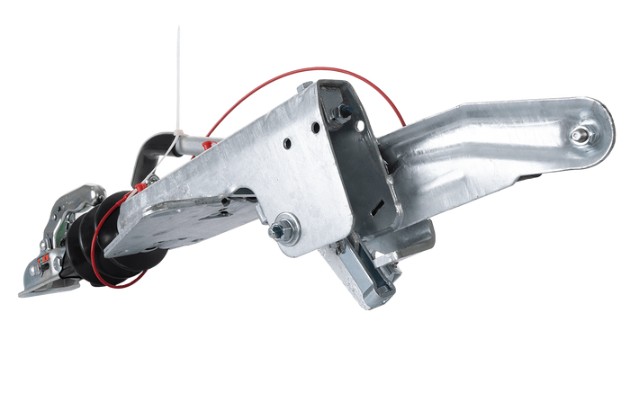 KNOTT KF20A ráfutószerkezet K20B vonóhoroggal 2000 kg-os pótkocsihoz V-típusú vonórúddal
