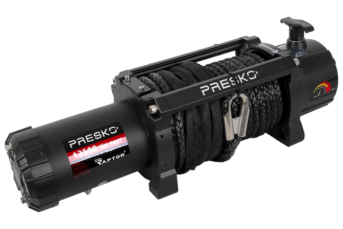 Elektromos csörlő PRESKO RAPTOR 13.5FS 12V 6130kg-os utánfutóhoz 24m kötéllel