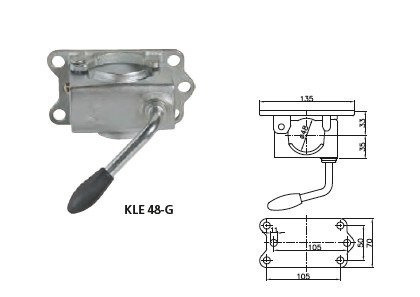 Öntöttvas szorítóval ellátott tapadókerék WINTERHOFF ST48-200VB+KLE48-G 150kg 48mm 505-725mm