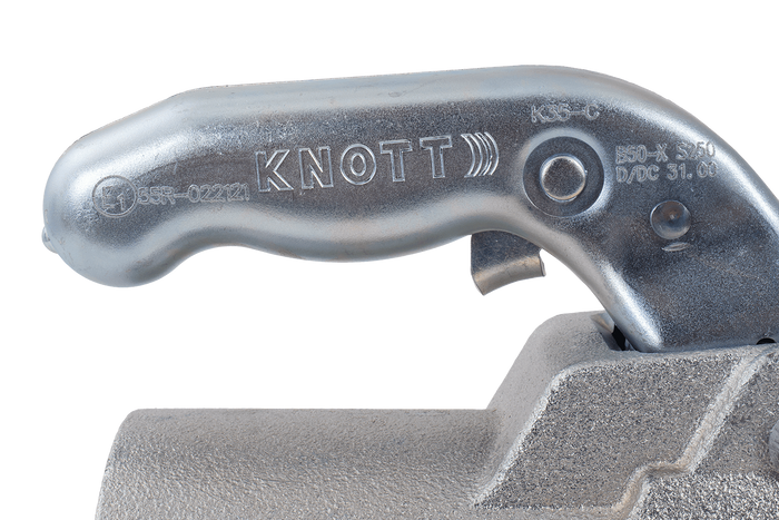 KNOTT K35-C gömbfejű vonóhorog 3500 kg-os pótkocsihoz, 60 mm-es öntöttvas csővonórúddal 