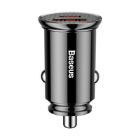BASEUS Kör alakú műanyag USB-A, USB-C 30W-os autós töltő