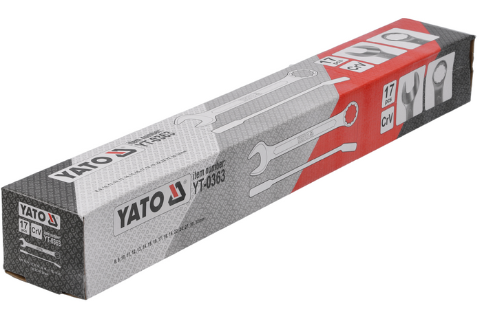 YATO YT-0363 csillag-villáskulcs 8-32mm 17 részes.