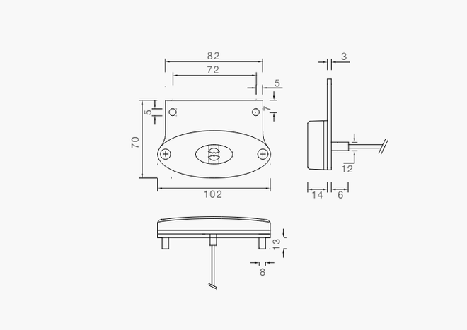 Két darabos ASPÖCK FLATPOINT II LED-es helyzetjelző lámpa szett, narancssárga, univerzális, tartóval