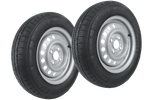 Két pótkocsihoz való kerék szett UNITRAILER / TEMARED / BRENDERUP / STEMA / BÖCKMANN KENDA GUMIABRONCS 145/80 R13 78N STARCO FELNI 4Jx13"H2 4x100 ET:30