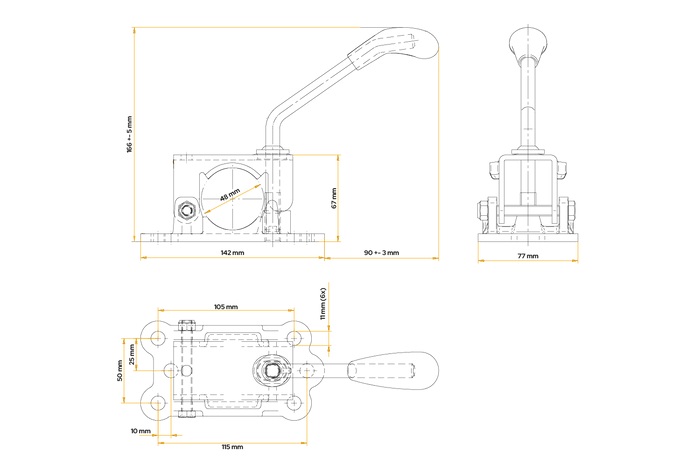 KNOTT LBG48 nyomókerék bilincs, öntöttvas, 48 ​​mm
