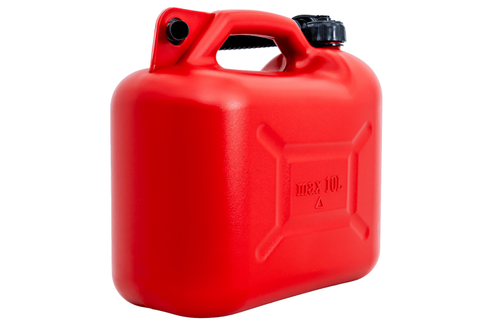 10 literes HERMON műanyag kanna tölcsérrel, piros