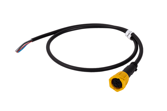 FRISTOM 6 tűs bal oldali bajonettzáras pótkocsihoz, sárga, 1 m kábellel