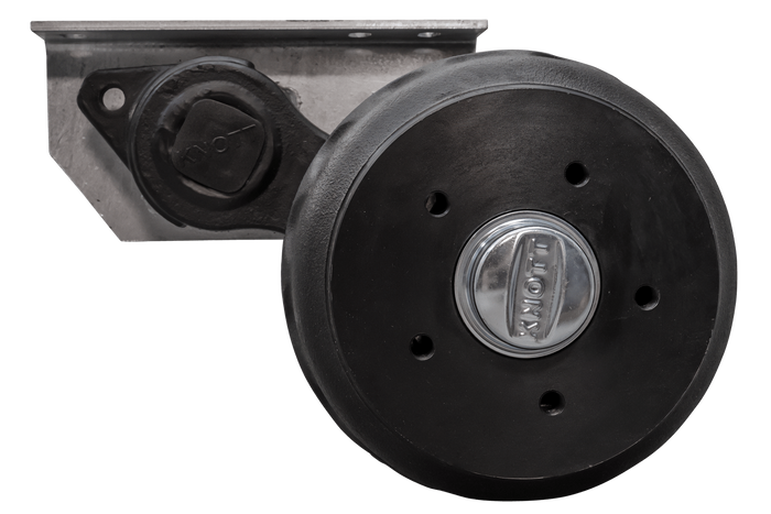 KNOTT VGB13 fékezett tengely pótkocsihoz/szállítóhoz 1350kg 1200mm 1570mm 5x112