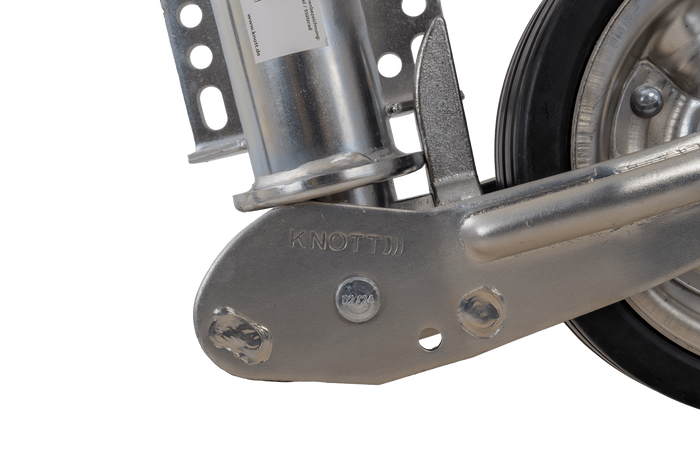 KNOTT ATK60 megerősített jockey kerék fogantyúval 350kg 60mm 785-1020mm