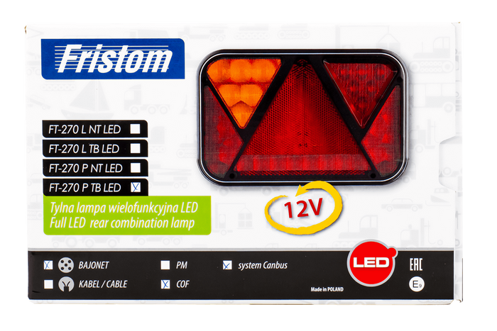 FRISTOM FT-270 LED CANBUS hátsó lámpa 6 funkciós jobb oldali
