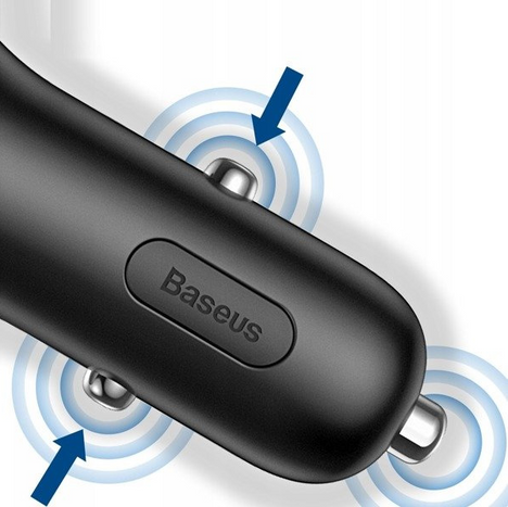 BASEUS Y típusú 2xUSB autós töltő, szivargyújtó aljzat 40W