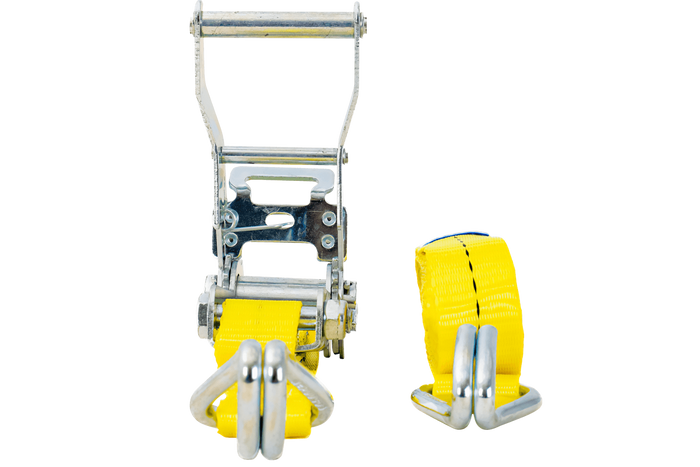 Négy darabos UNITRAILER 3m/25mm/1t sárga szállítószalag-készlet feszítővel