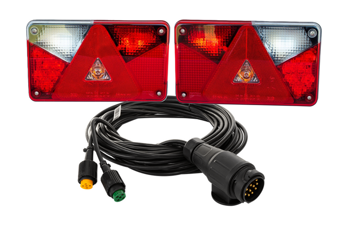 ASPÖCK LED hátsó lámpák + MANTES kábelköteg 7m 13-tűs
