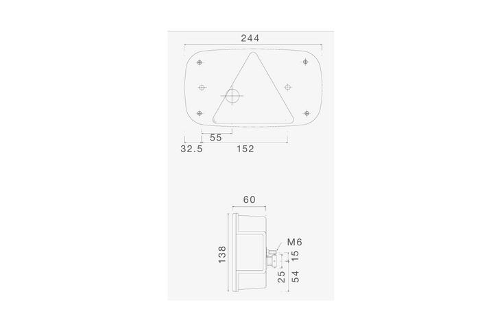 ASPÖCK MULTIPOINT III hátsó lámpa bajonettzárral, 5 tűs, 6 funkciós, bal oldali