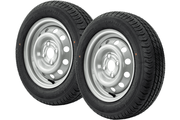 Két kerék készlet pótkocsikhoz UNITRAILER / TEMARED / NIEWIADÓW / NEPTUN / ZASŁAW LINGLONG TYRES 155/70 R13 75N UNITRAILER FRIMS 4Jx13" 4x100 ET:30