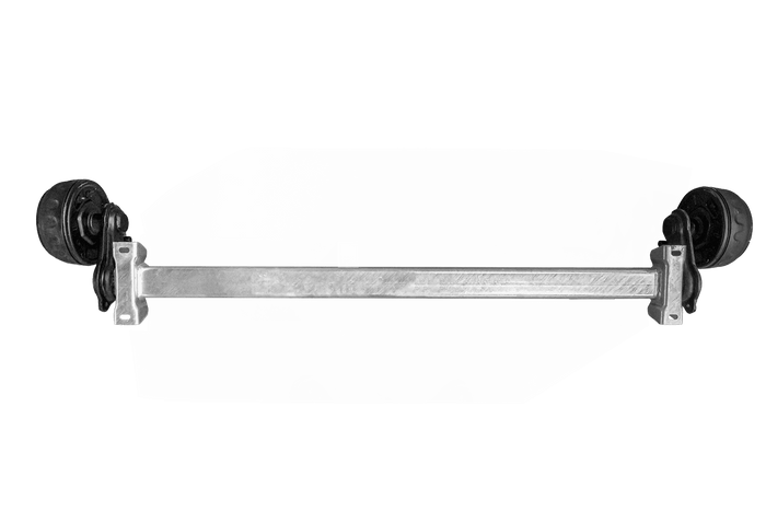 KNOTT VGB13 fékezett tengely pótkocsihoz/autószállítóhoz 1350kg 1350mm 1800mm 5x112