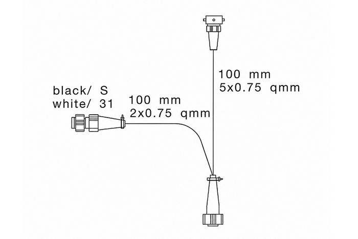 ASPOCK 5-tűs bajonett adapter ködlámpa és tolatólámpa elágazással 0,1m
