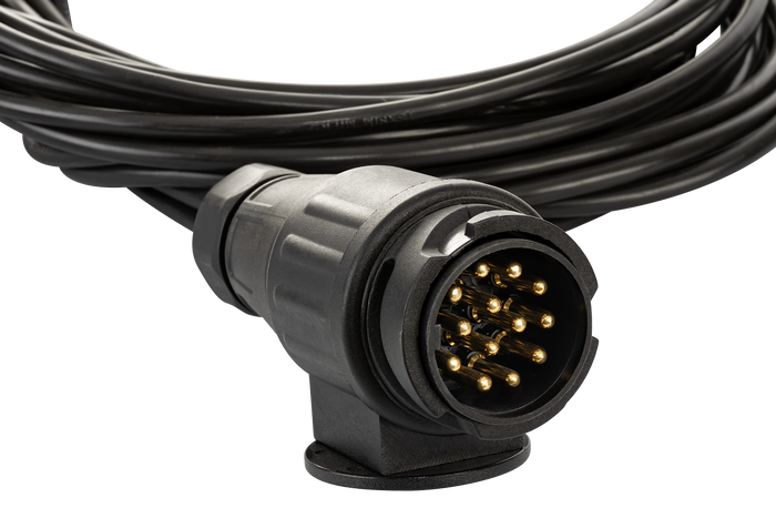 MANTES elektromos szerelés, utánfutó kábelköteg, 7 m, 13 tűs csatlakozó, 2x 5 tűs bajonettzár