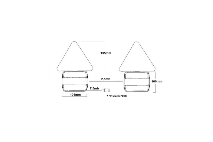 KAMAR L1070-Z hátsó lámpák 4 funkciós bal + jobb mágnessel