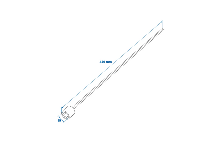 ProPlus 360029 Kihúzható támasztóhosszabbító 440 mm-es 19 mm-es szállító utánfutóhoz