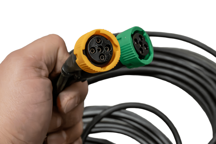 MANTES elektromos szerelési kábelköteg pótkocsihoz 5,2 m 13 tűs csatlakozó 2x5 tűs bajonettzárral