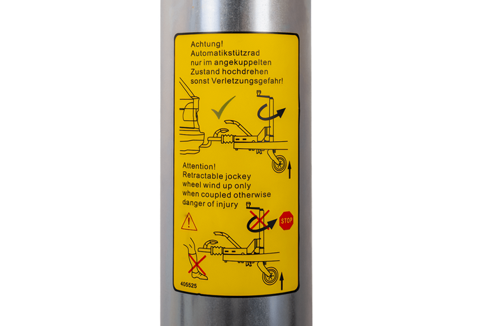 KNOTT ATK60 megerősített jockey kerék fogantyúval 350kg 60mm 785-1020mm