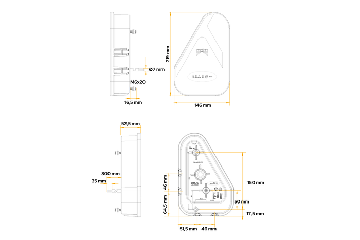ASPÖCK Earpoint LED hátsó lámpa 5 funkciós bal oldali