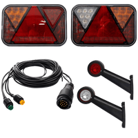 Lámpakészlet: FRISTOM LED hátsó lámpák + HORPOL LED oldalsó helyzetjelző lámpák + MANTES 5,5 m-es 13 tűs kábelköteg