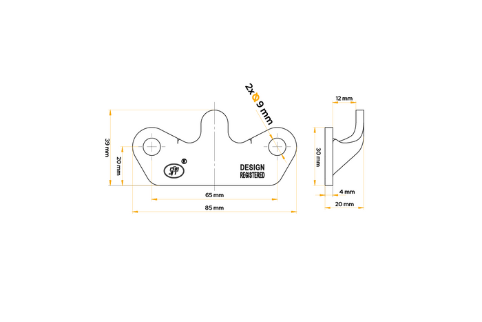 STEELPRESS Z-15 oldalsó vonóhorog tartó pótkocsi oldalsó vonóhoroghoz