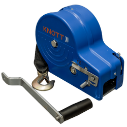 Wciągarka 1150 kg Knott z pasem obudowa niebieska [outlet]
