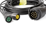 MANTES elektromos szerelés, utánfutó kábelköteg, 5,5 m, 13 tűs csatlakozó, 2x 5 tűs bajonettzár