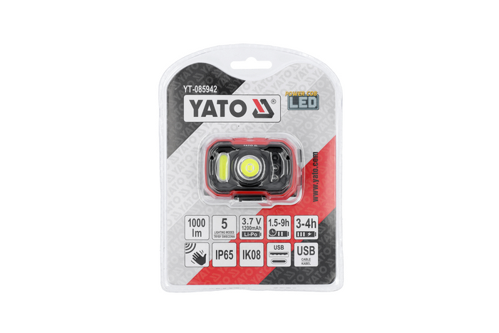 YATO YT-085942 LED fejlámpa mozgásérzékelővel 1000lm