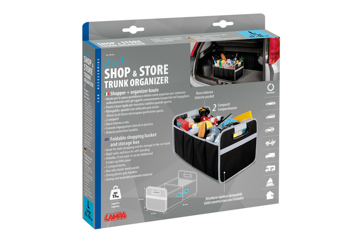 LAMPA Shop&amp;Store L bevásárlókosár összecsukható tárolóedény 50x33cm