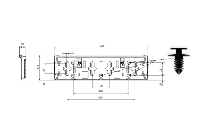 Rendszámtábla keret LED világítással ASPOCK FLEXLED 12V kábel 0,8m